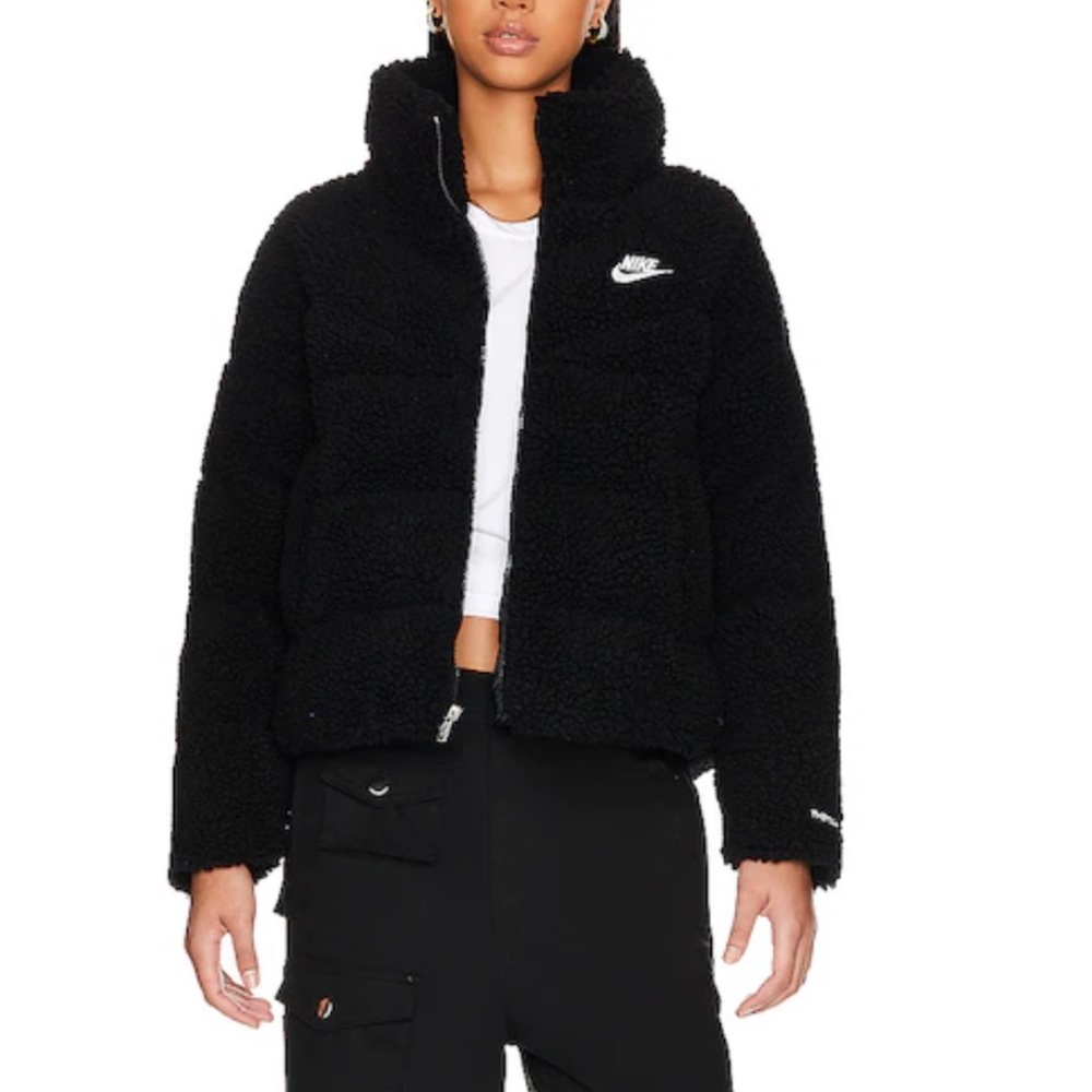 NWT Fur Nike Puffer Coat sz L